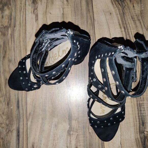 Sam Edelman Women's Studded Black Suede High Heels Size: 8 - Picture 6 of 10